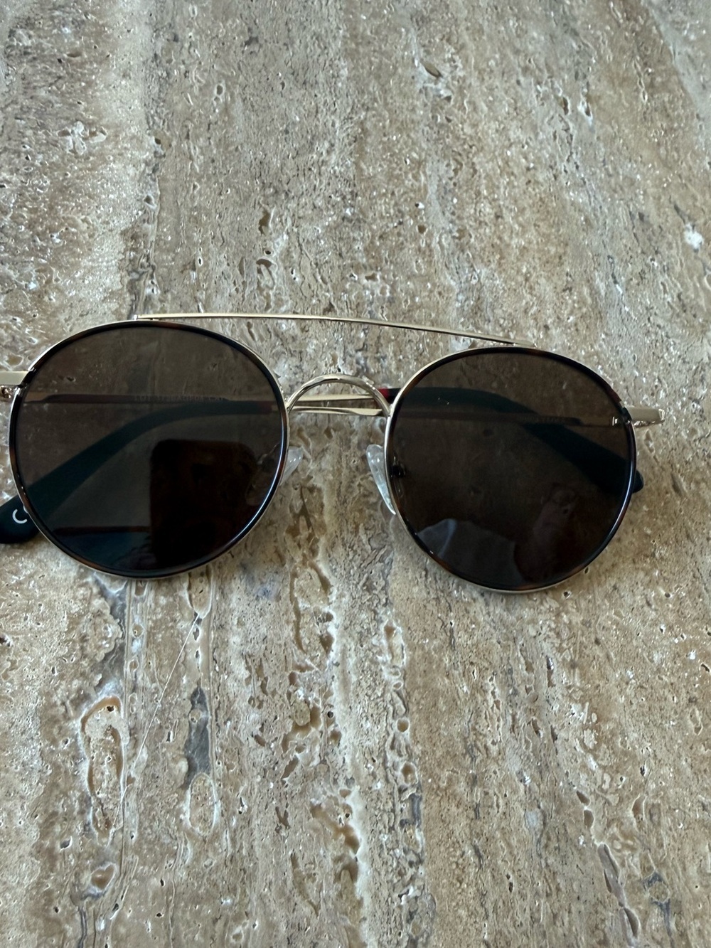 Bimba y Lola Round Metal Sunglasses - Black Lenses